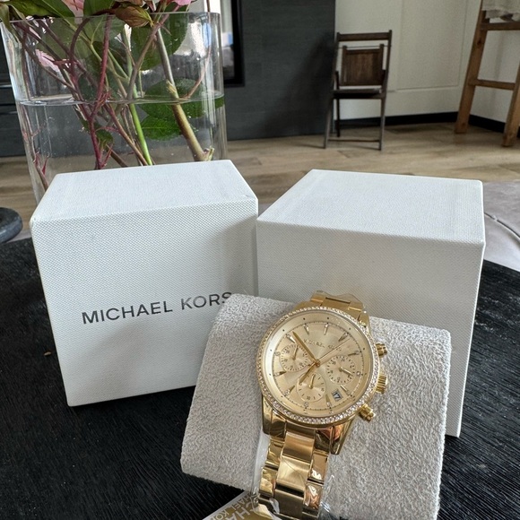 Michael Kors Gold Chronograph Watch - Picture 1 of 10
